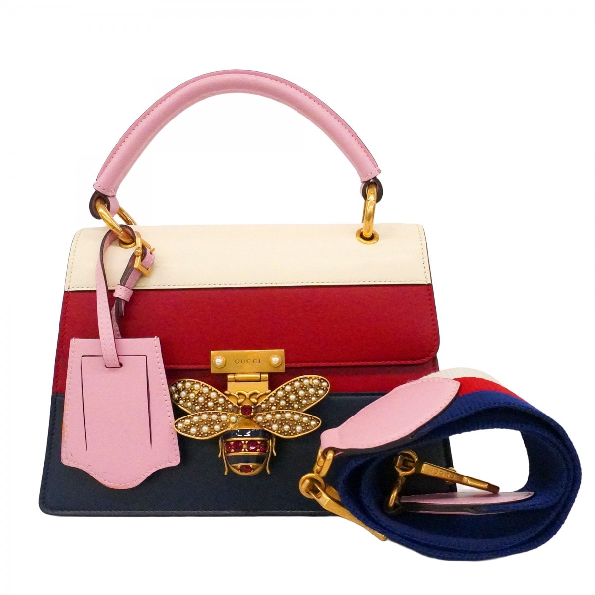 【6dc2384-k】グッチ ハンドバッグ クイーンマーガレット 476541 レザー マルチカラー ゴールド金具 2wayバッグ【中古】レディース