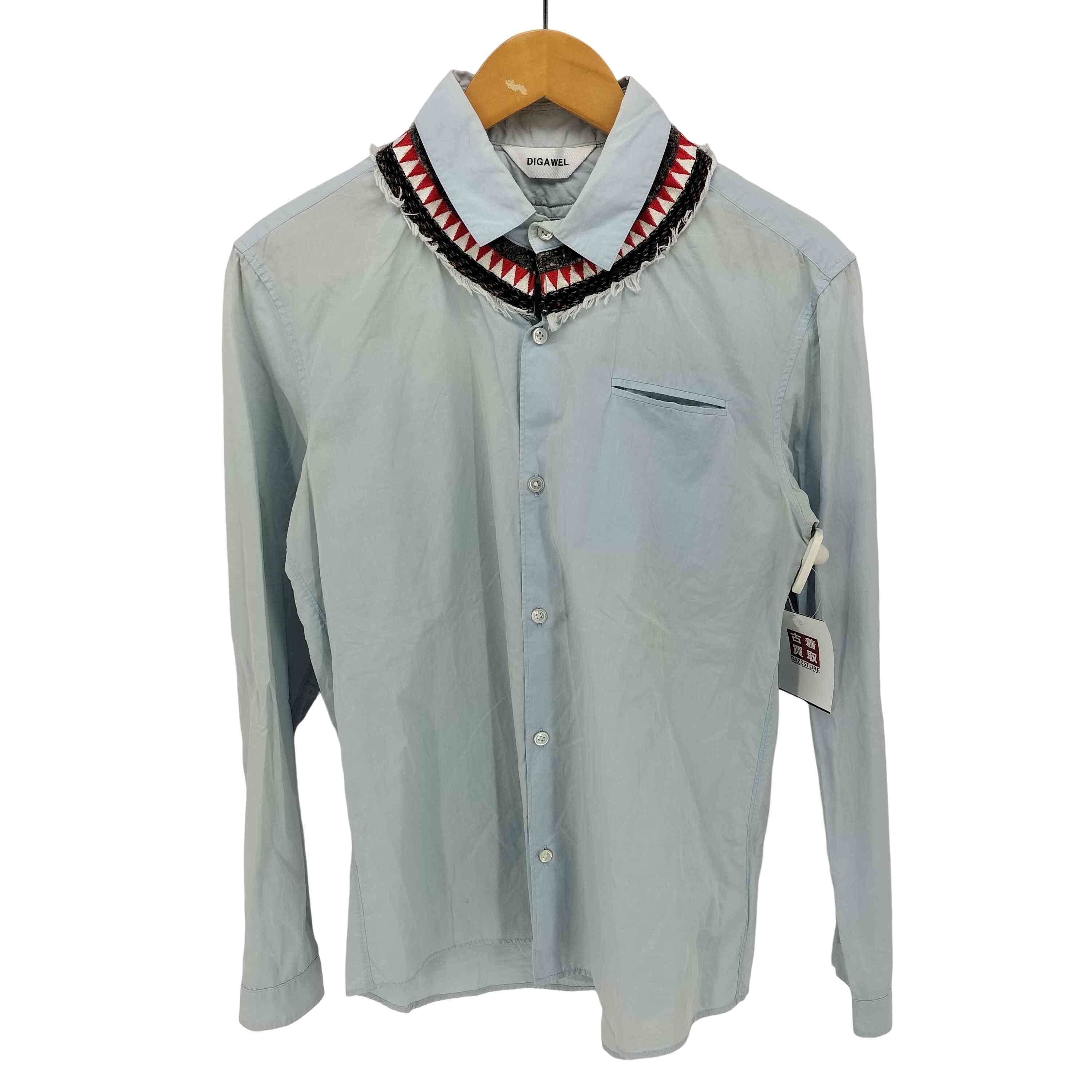 アンゴラ 異素材切替 フリンジデザイン L/S シャツ【1140970850263】