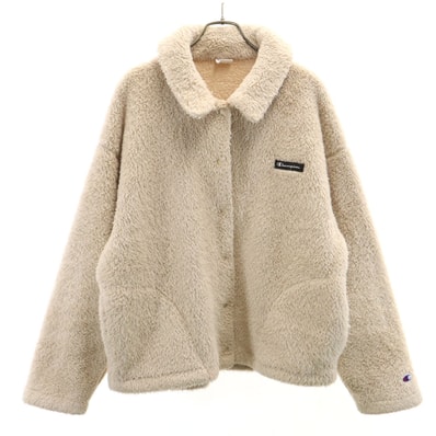 Champion チャンピオン 長袖 シャギーフリース カーディガン L ベージュ