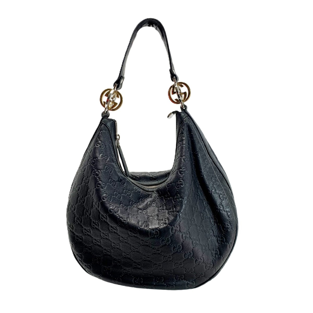 GUCCI グッチ ワンショルダーバッグ グッチシマ レザー 232962 ブラック レディース