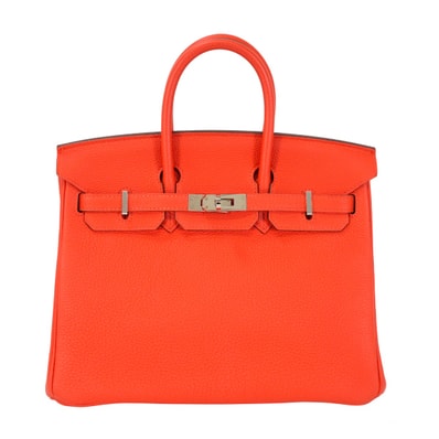 HERMES エルメス ハンドバッグ バーキン25 カプシーヌ トゴ シルバー金具 X刻印 新品同様【中古】