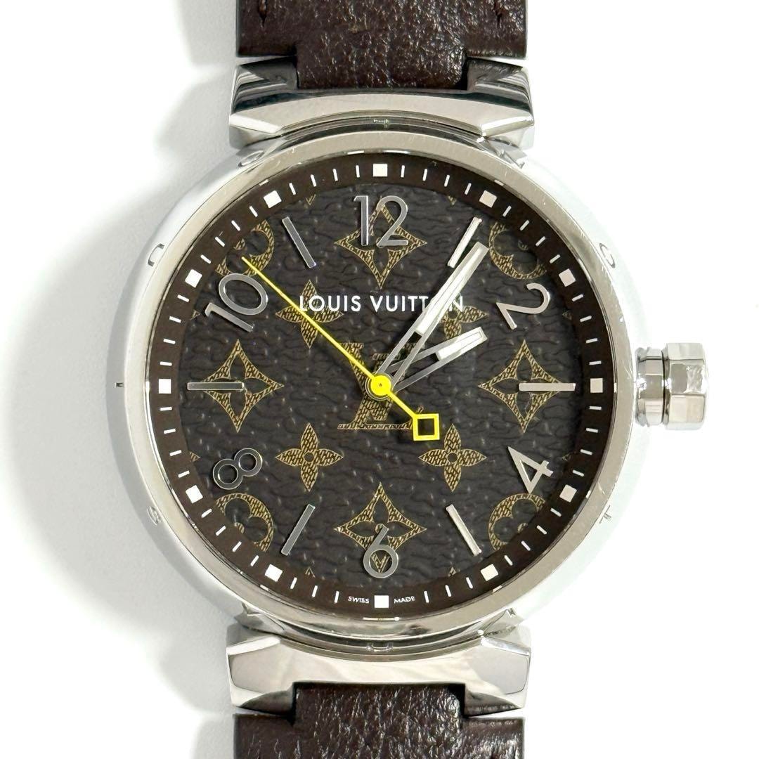 【鑑定付・美品】ルイヴィトン メンズ 腕時計 タンブール モノグラム 39mm