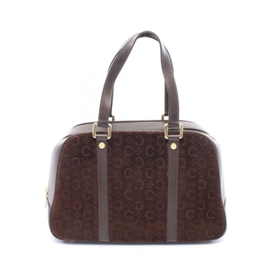 セリーヌ CELINE Cマカダム ハンドバッグ バッグ スウェード レザー レディース ブラウン系 【中古】