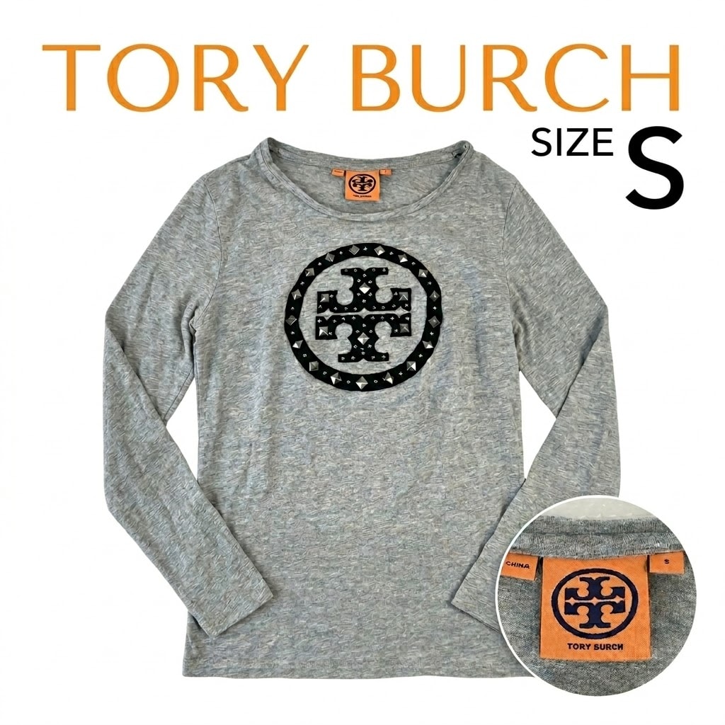 正規品★TORY BURCH★長袖Tシャツ/脇パッド入り/ロンT【レディースS/グレー/Gray】Tops/Shirts◆senBH224