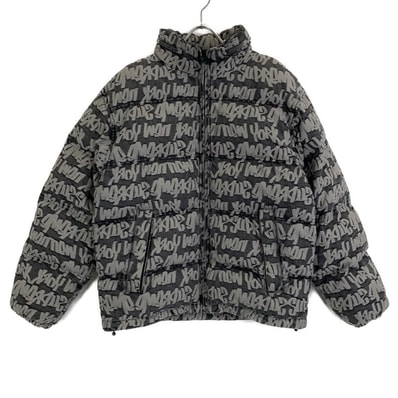 シュプリーム 22SS グレー Fat Tip Jacquard Denim Puffer Jacket M