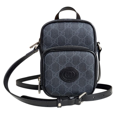 グッチ GGスプリーム インターロッキングG ショルダーバッグ GGスプリームキャンバス 672952 ブラック ユニセックス GUCCI 中古