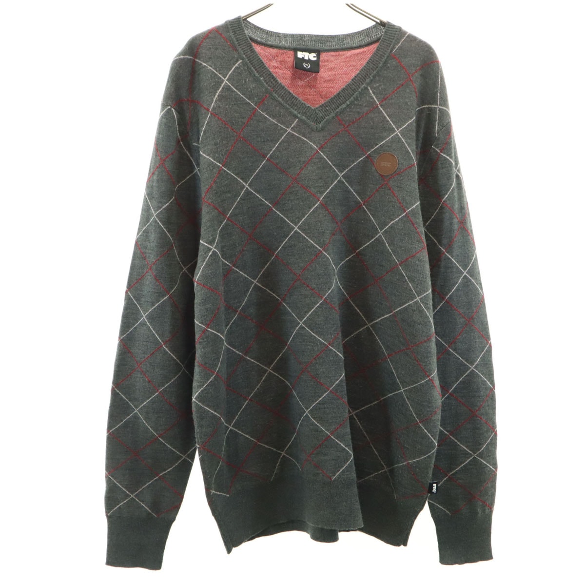 FTC エフティーシー 長袖 Vネック セーター XL グレー