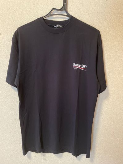 BALENCIAGA Political Campaign Logo Oversize T-shrit "Black"