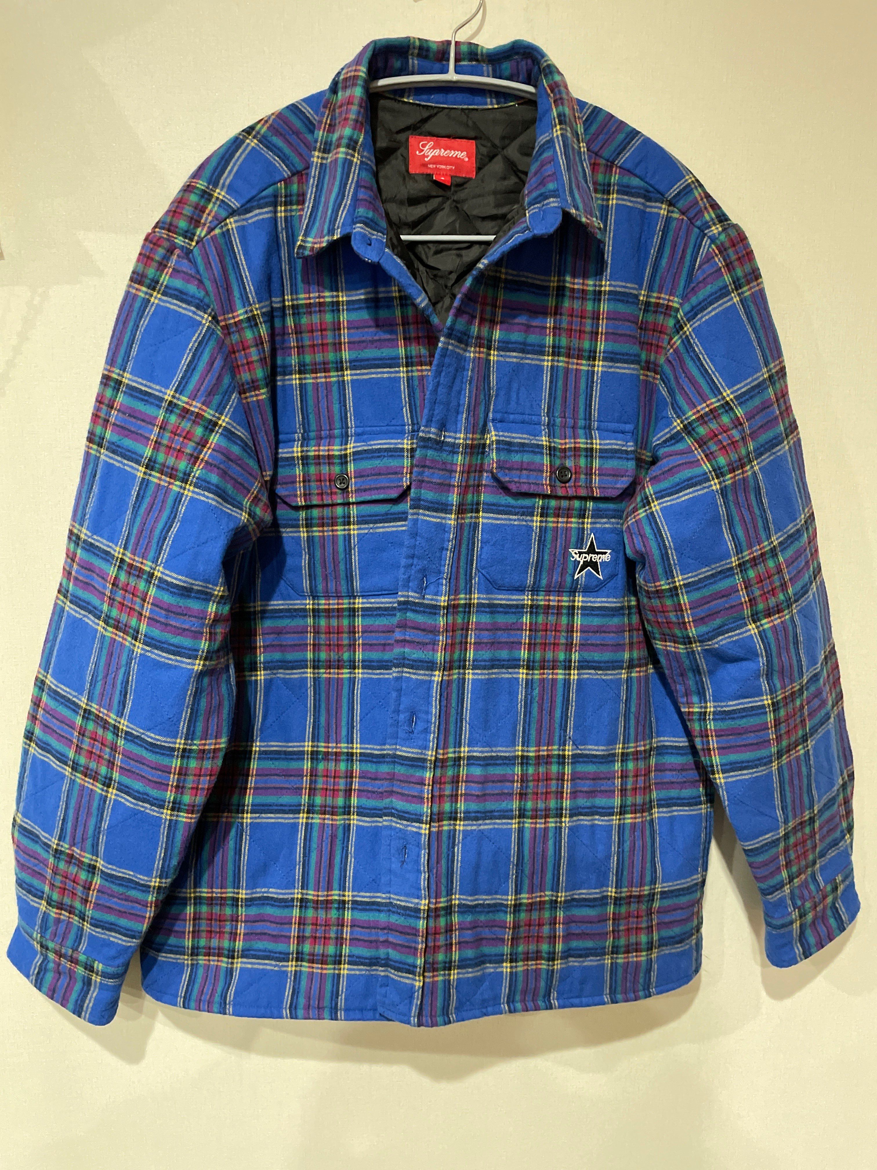 Supreme Quilted Plaid Flannel Shirt "Dusty Royal"