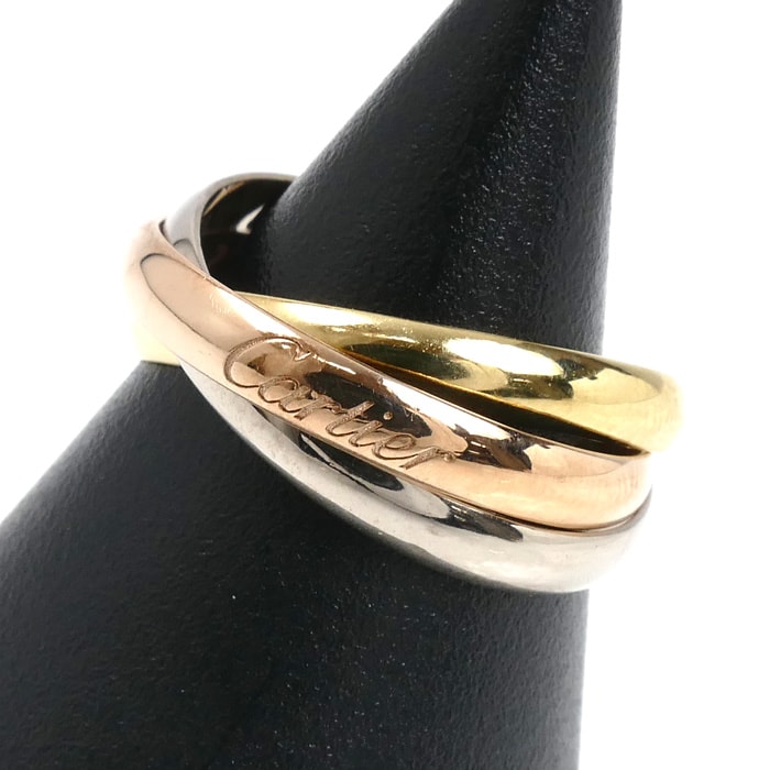 CARTIER カルティエ K18PG ピンクゴールド K18YG イエローゴールド K18WG トリニティ SM リング・指輪 B4086152 12号 52 4.9g レディース【中古】【美品】
