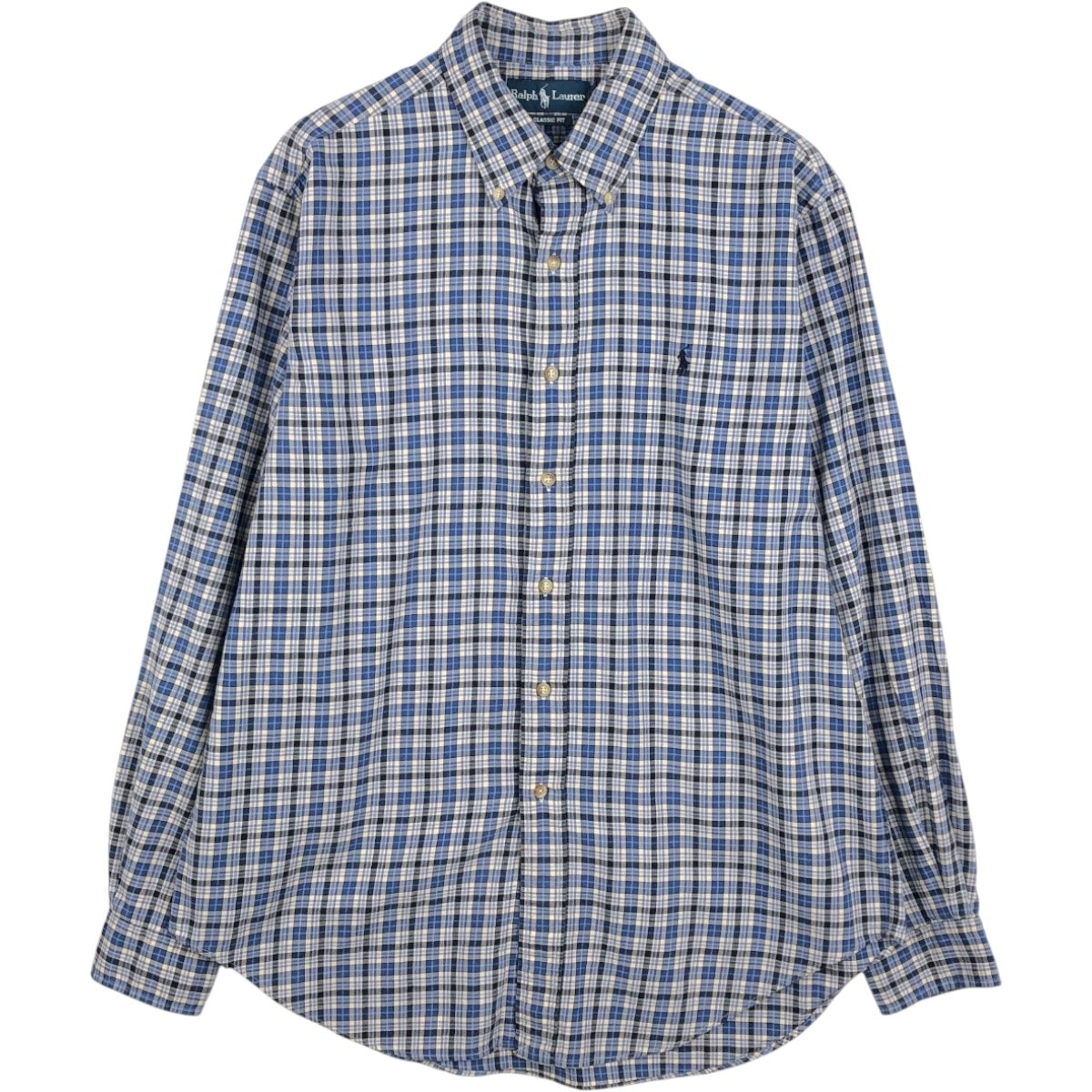 古着 ラルフローレン Ralph Lauren CLASSIC FIT 長袖 ボタンダウンチェックシャツ メンズL相当/eaa676780