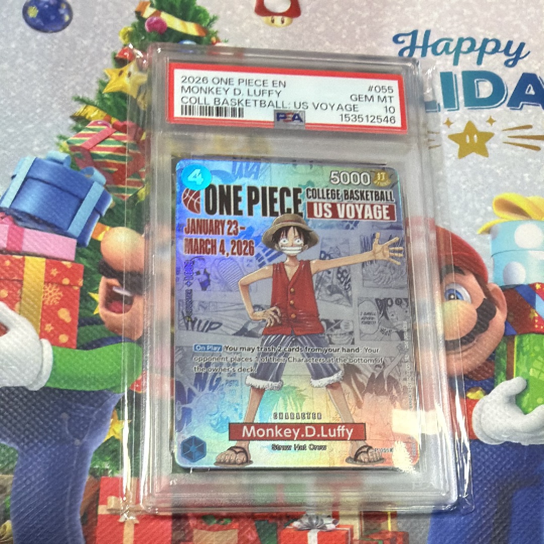 モンキー・D・ルフィ:P (開封済) [P-055]【英語版】(プロモーションカード「ワンピース カレッジ バスケットボール:USボヤージュ」)