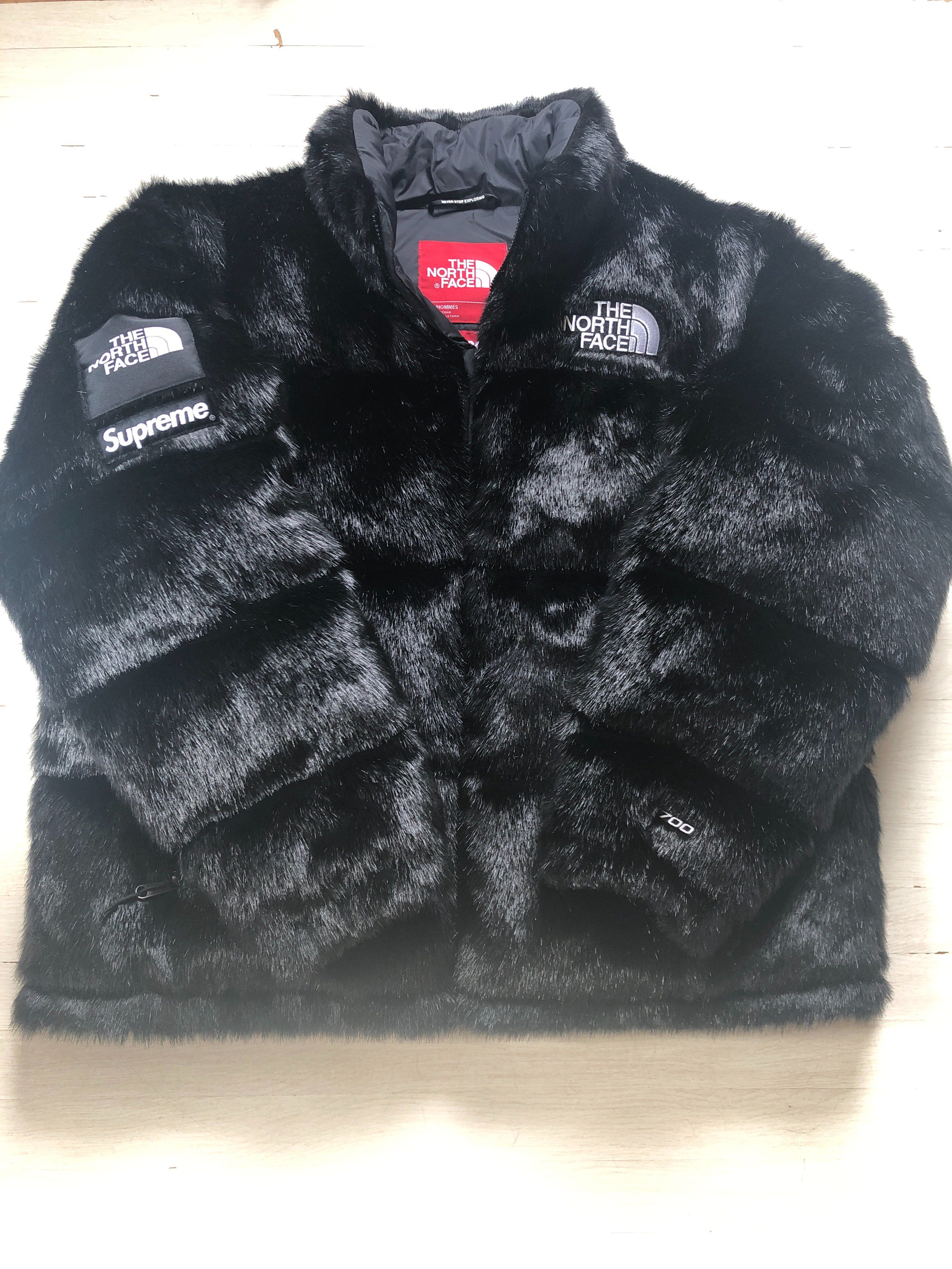 Supreme x The North Face Faux Fur Nuptse Jacket "Black"