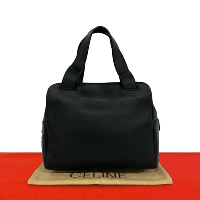 CELINE セリーヌ サークルロゴ 金具 レザー ハンドバッグ ブラック
39691