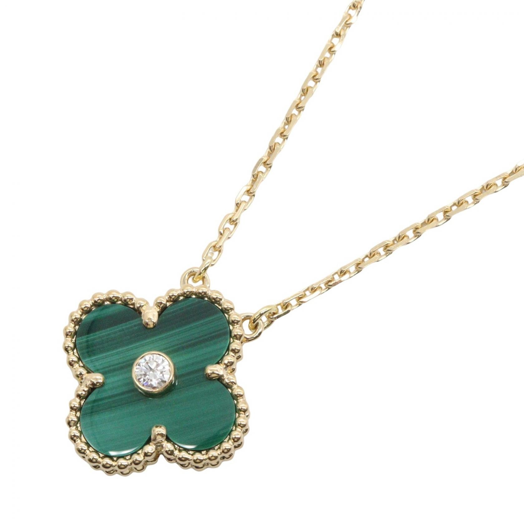 ヴァンクリーフ&アーペル Van Cleef & Arpels ヴィンテージアルハンブラ マラカイト 1PD ネックレス ネックレス ジュエリー K18(イエローゴールド) ダイヤモンド マラカイト レディース ゴールド系 / グリーン系