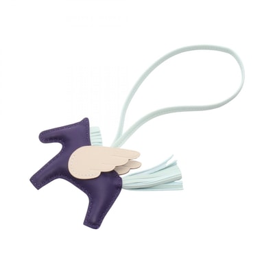 エルメス HERMES ロデオペガサスPM パープル ヴェールペパーミント クレ チャーム アクセサリー アニョーミロ / ヴォースイフト アニョーミロ レディース パープル系 / グリーン系 / アイボリー系 【中古】