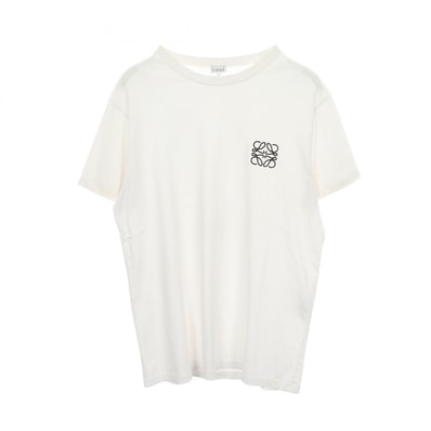 ロエベ LOEWE アナグラム刺繍 半袖Tシャツ 衣料品 トップス コットン レディース ホワイト系 【中古】