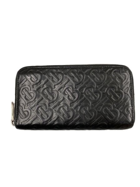 Burberry Monogram Leather Ziparound Wallet "Black"