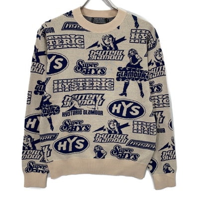 ヒステリックグラマー 02233NS12 ベージュ 23AW VIXEN BOX柄ジャカード セーター S