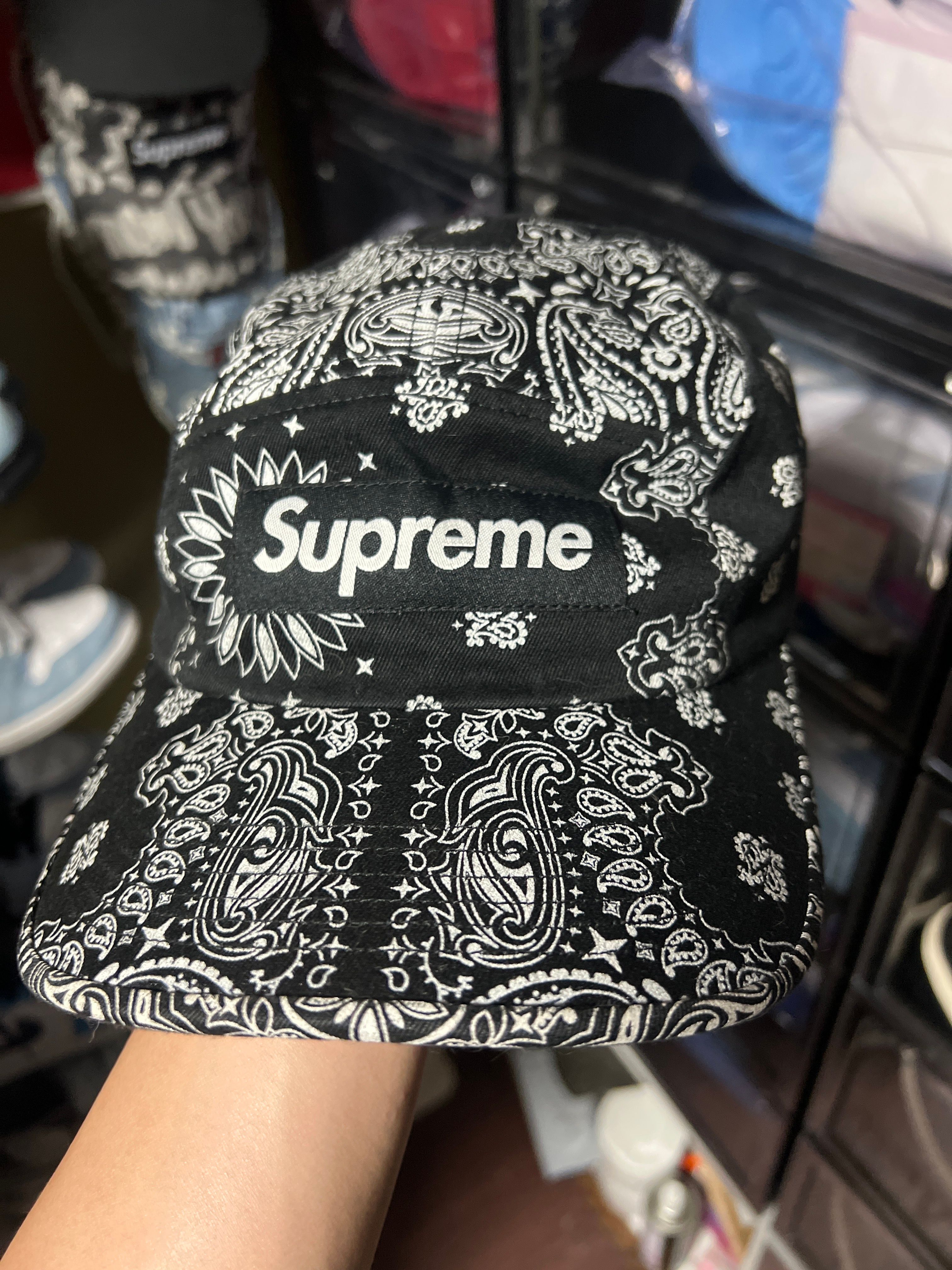 Supreme Bandana Camp Cap "Black"