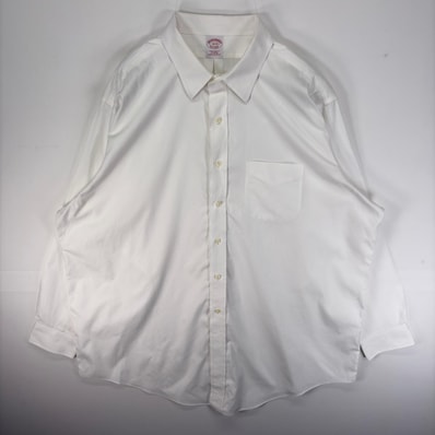 古着 ブルックスブラザーズ Brooks Brothers 長袖シャツ 胸ポケット 2XL ホワイト系 無地 メンズ