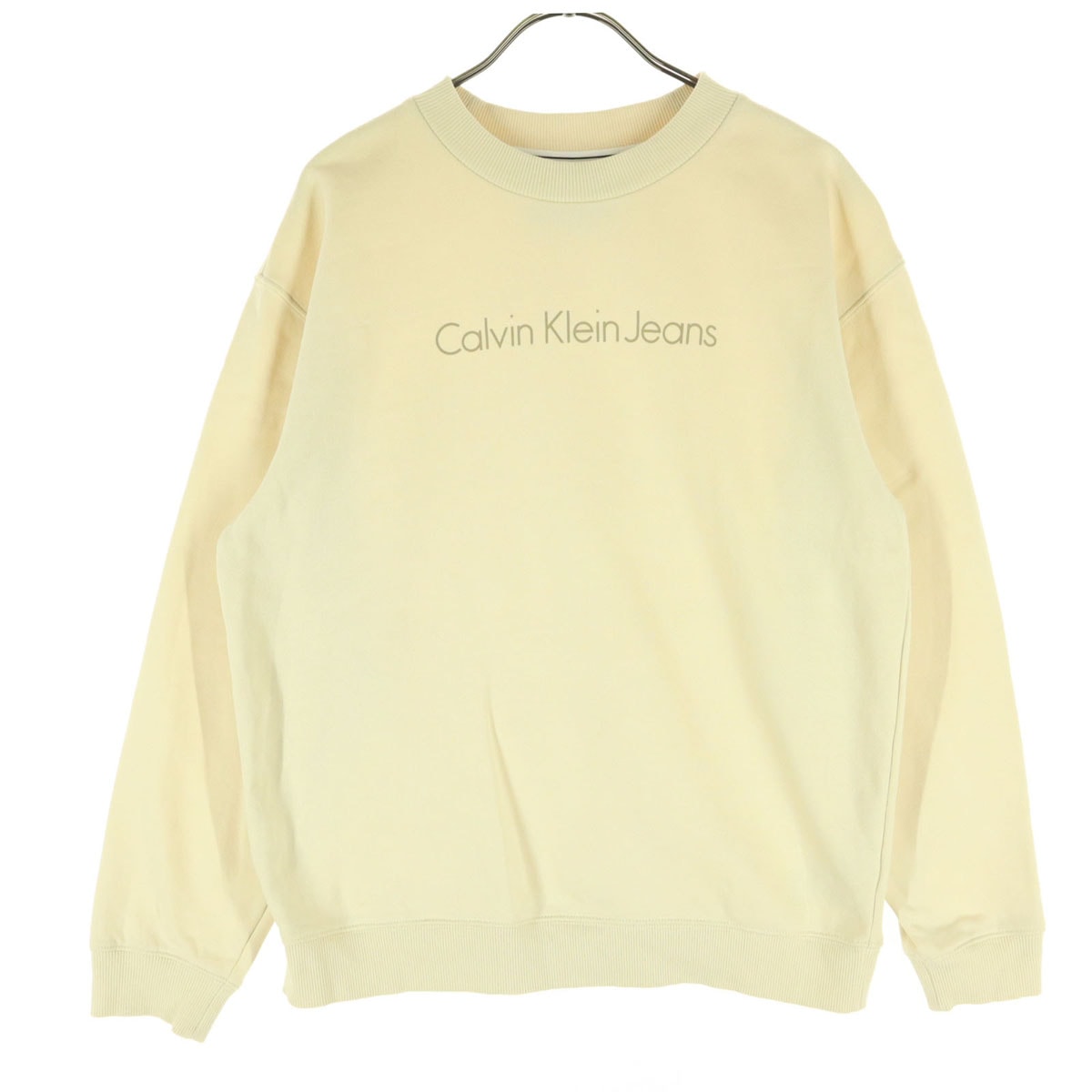 美品 Calvin klein Jeans カルバンクラインジーンズ 裏起毛 長袖 スウェット S ベージュ系