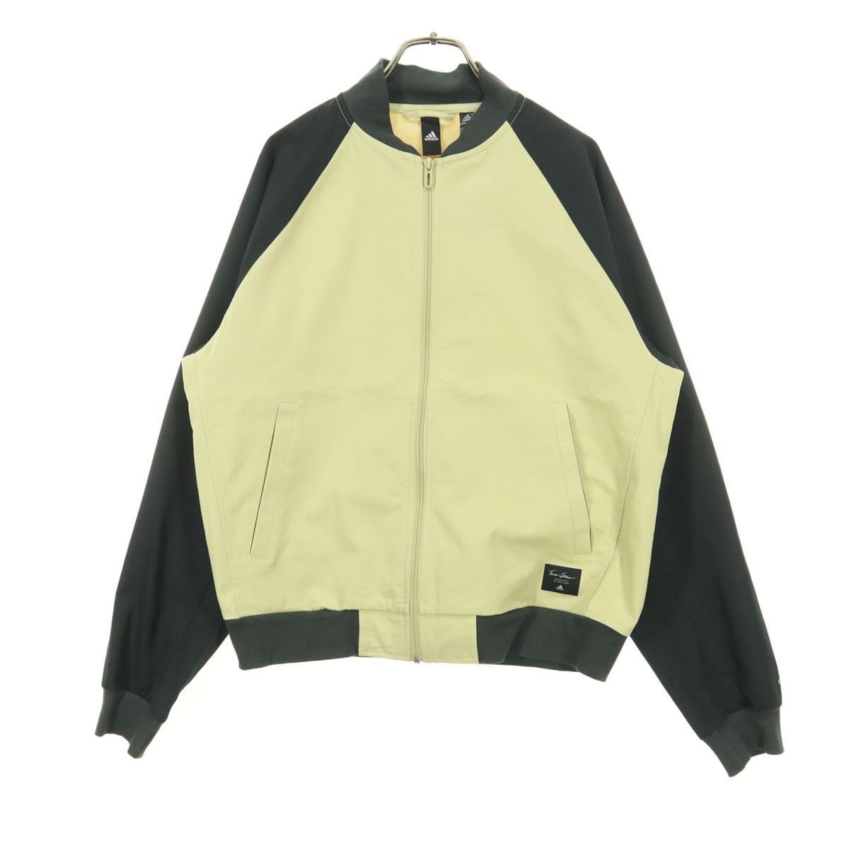 adidas アディダス バイカラー 長袖 ジップジャケット L ベージュ系