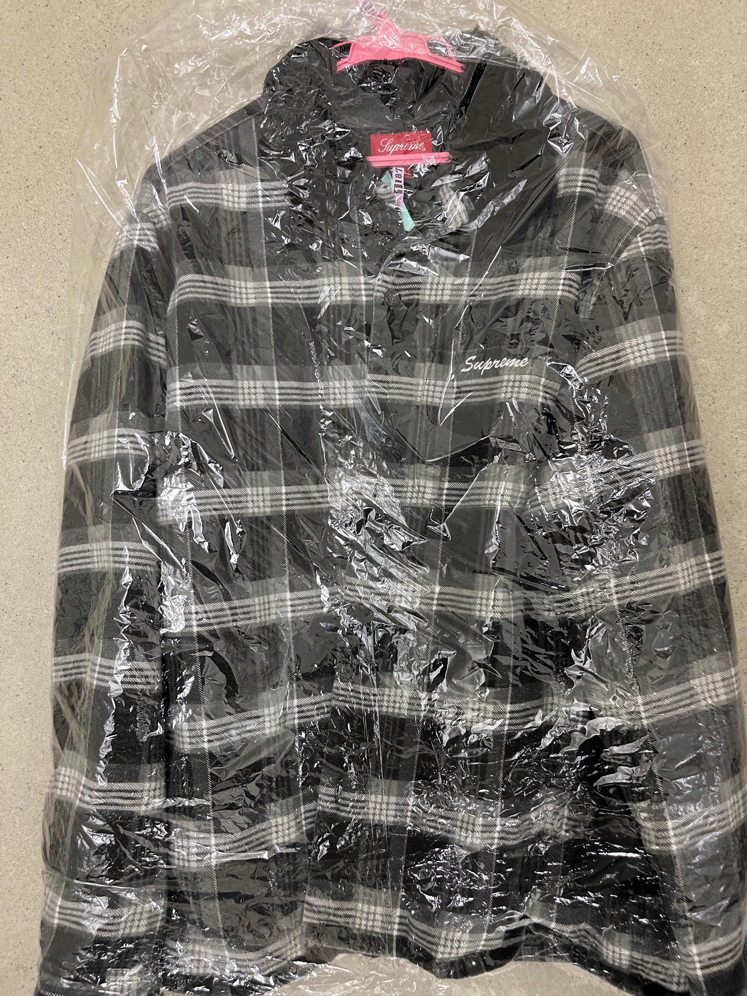Supreme Faux Fur Collar Flannel Shirt "Black"