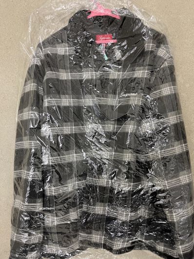 Supreme Faux Fur Collar Flannel Shirt "Black"