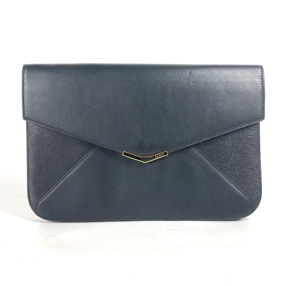 フェンディ FENDI トゥージュール 8M0312 フラップ ポーチ カバン ストラップ付 クラッチバッグ レザー ブラック
