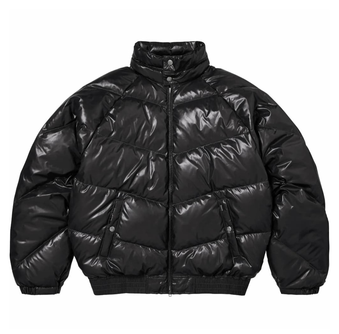 Supreme x Schott Glossy Lightweight Down Puffer Jacket "Black"