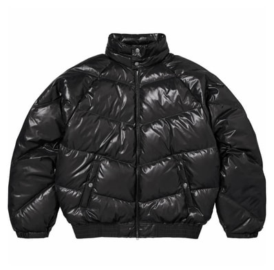 Supreme x Schott Glossy Lightweight Down Puffer Jacket "Black"
