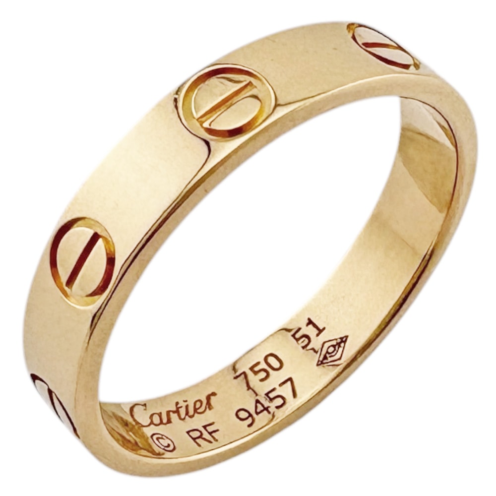 カルティエ ミニラブ リング 指輪 11号 18金 K18ピンクゴールド レディース CARTIER  中古