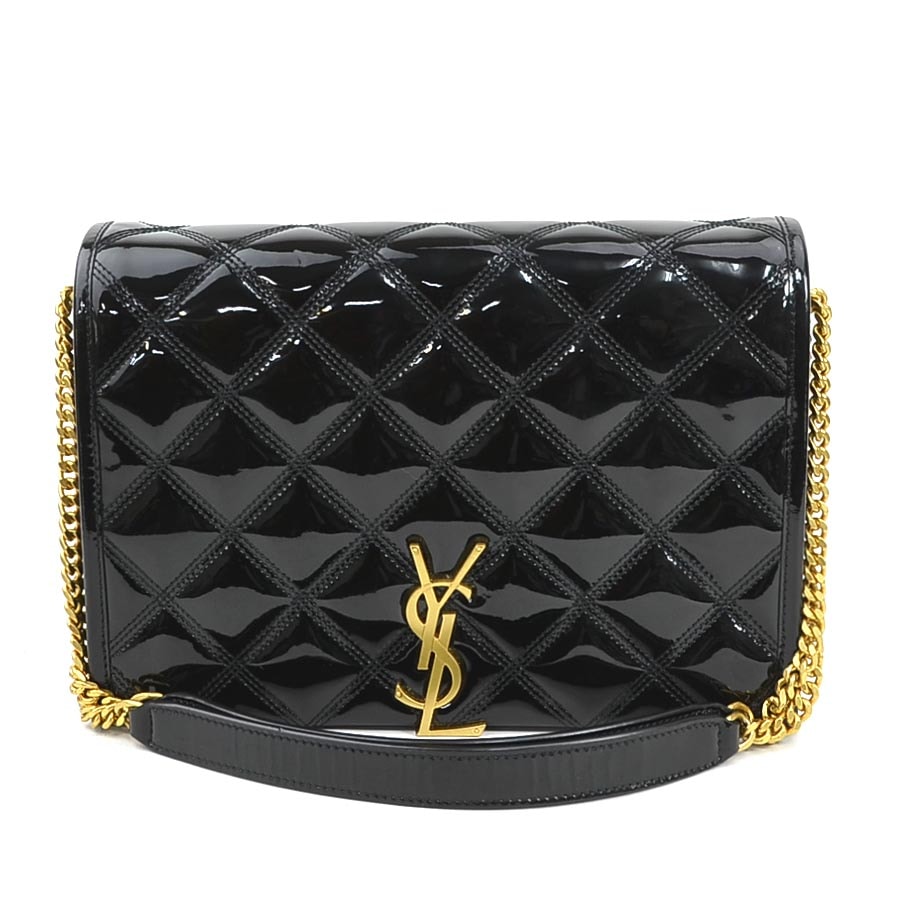 サンローラン SAINT LAURENT ショルダーバッグ パテントレザー ブラック レディース 650769【中古】 r11114r