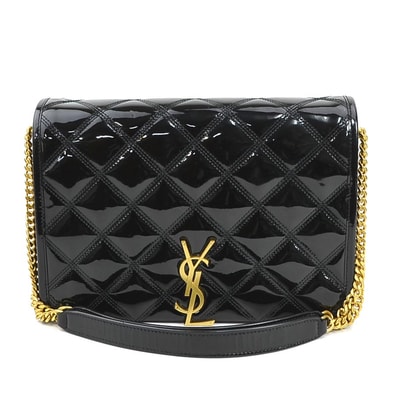 サンローラン SAINT LAURENT ショルダーバッグ パテントレザー ブラック レディース 650769【中古】 r11114r