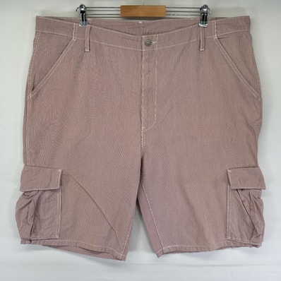 古着 リーバイス Levi's ショートパンツ カーゴパンツ ハーフパンツ ストライプ ショーツ 半ズボン 短パン w44 レッド メンズ