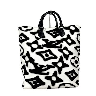 ルイヴィトン LOUIS VUITTON LVXUF カバ M45567 タフテッドモノグラム ショルダーバッグ 縦型 カバン トートバッグ コーティングキャンバス ブラック 美品