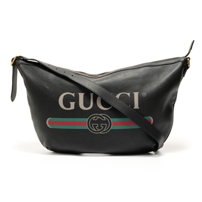 グッチ GUCCI ハーフムーン ロゴ ショルダーバッグ【中古】