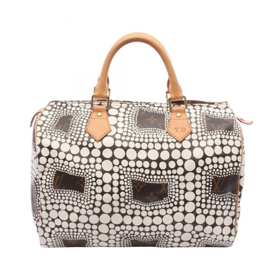 ルイ・ヴィトン LOUIS VUITTON LOUIS VUITTON × yayoi kusama スピーディ30 ハンドバッグ バッグ PVCコーティングキャンバス レザー モノグラムタウン レディース ホワイト系 / ブラウン系 M40690 【中古】