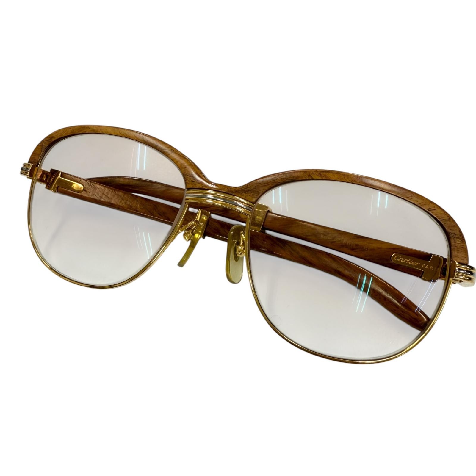 美品 カルティエ サングラス トリニティ ブラウン メンズ 56□19 135