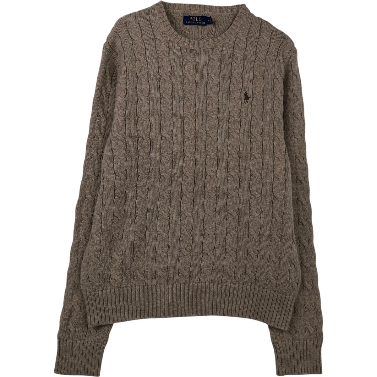 古着 ラルフローレン Ralph Lauren POLO RALPH LAUREN ケーブル編み コットンニットセーター メンズM相当/eaa618831