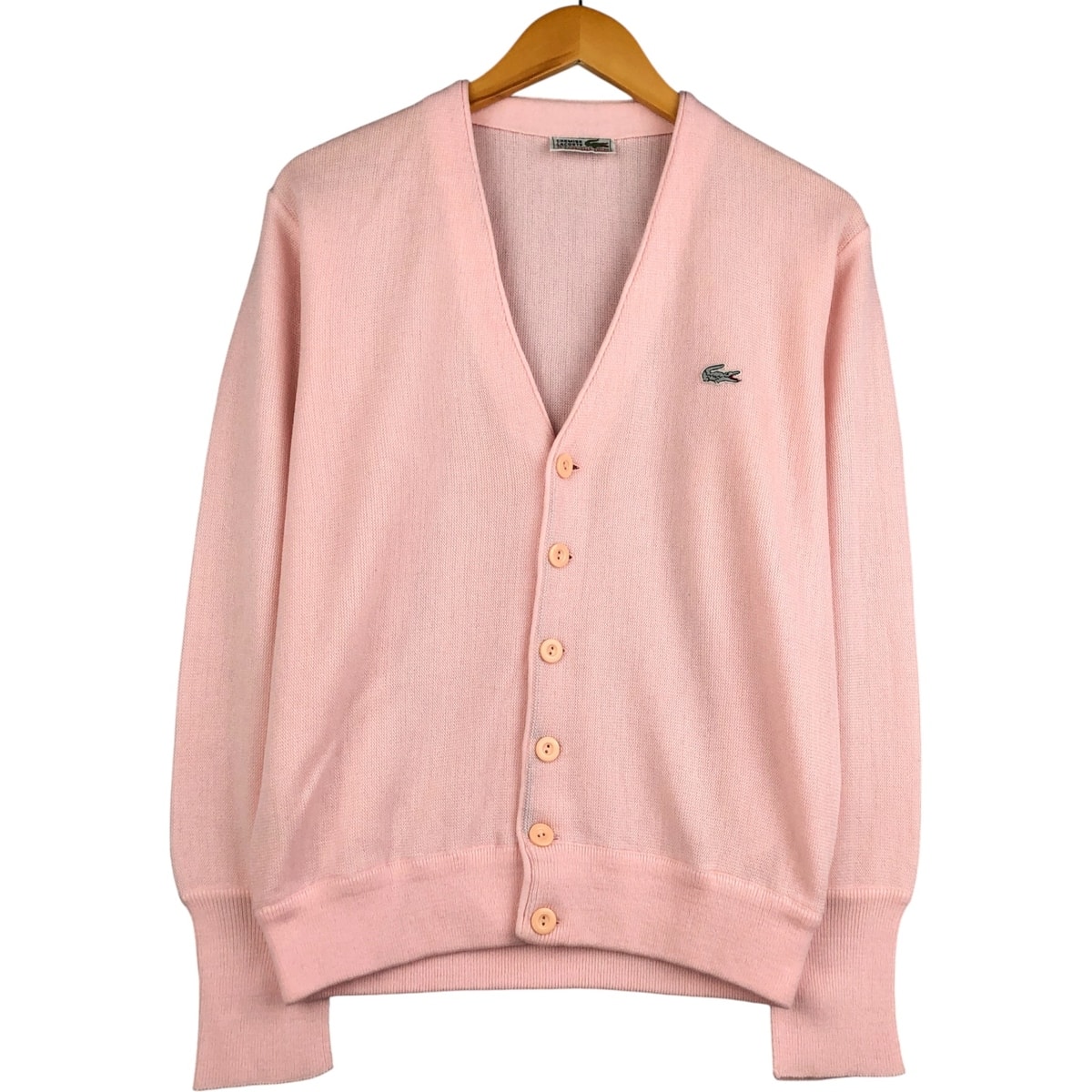 古着 80年代 ラコステ LACOSTE CHEMISE アクリルニットカーディガン メンズM相当 ヴィンテージ/eaa595841