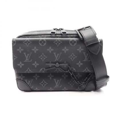 ルイ・ヴィトン LOUIS VUITTON スティーマー メッセンジャー モノグラムエクリプス ショルダーバッグ バッグ PVCコーティングキャンバス レザー メンズ ブラック系 M46795 【中古】