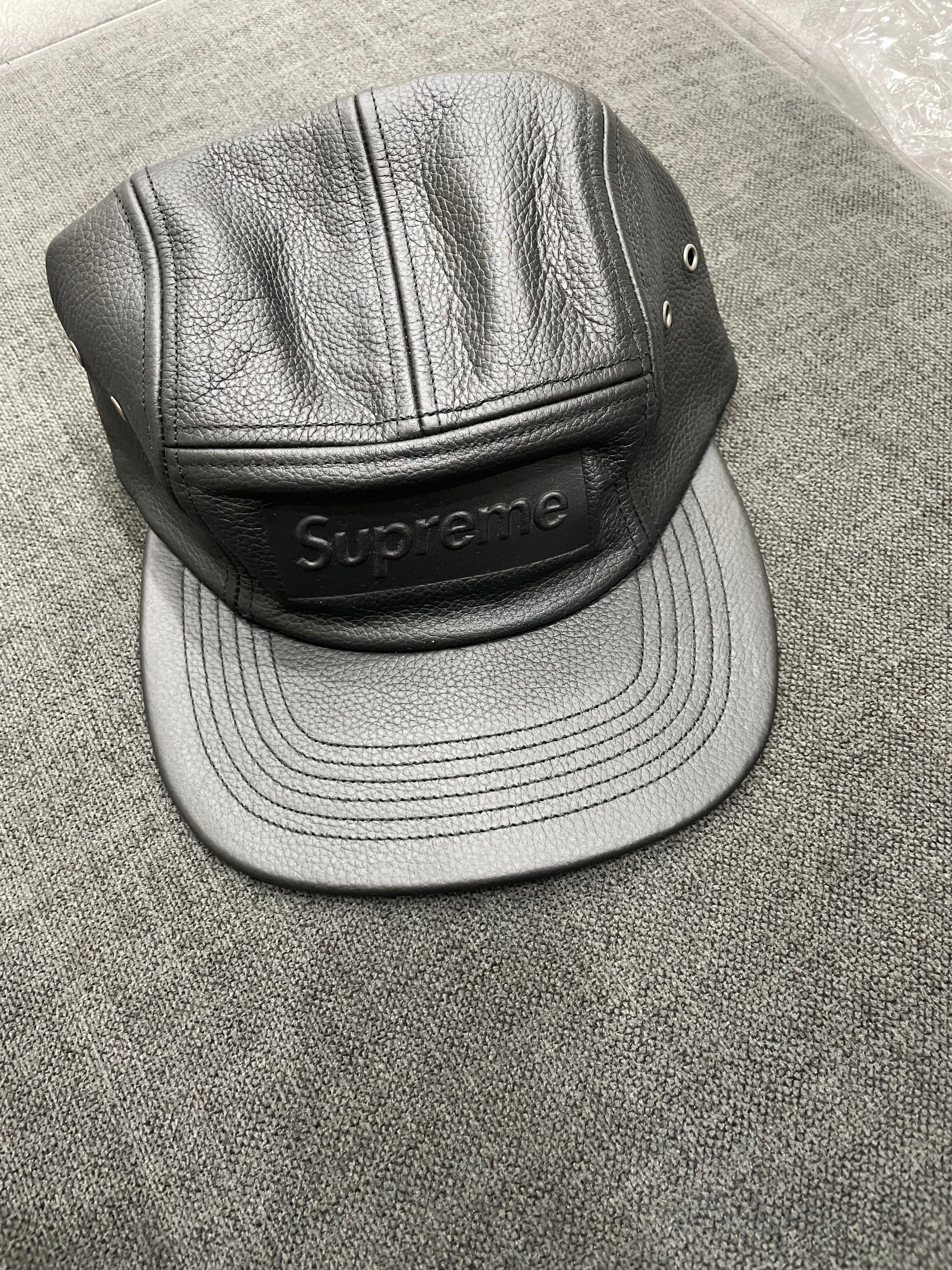19ss pebbled leather camp cap