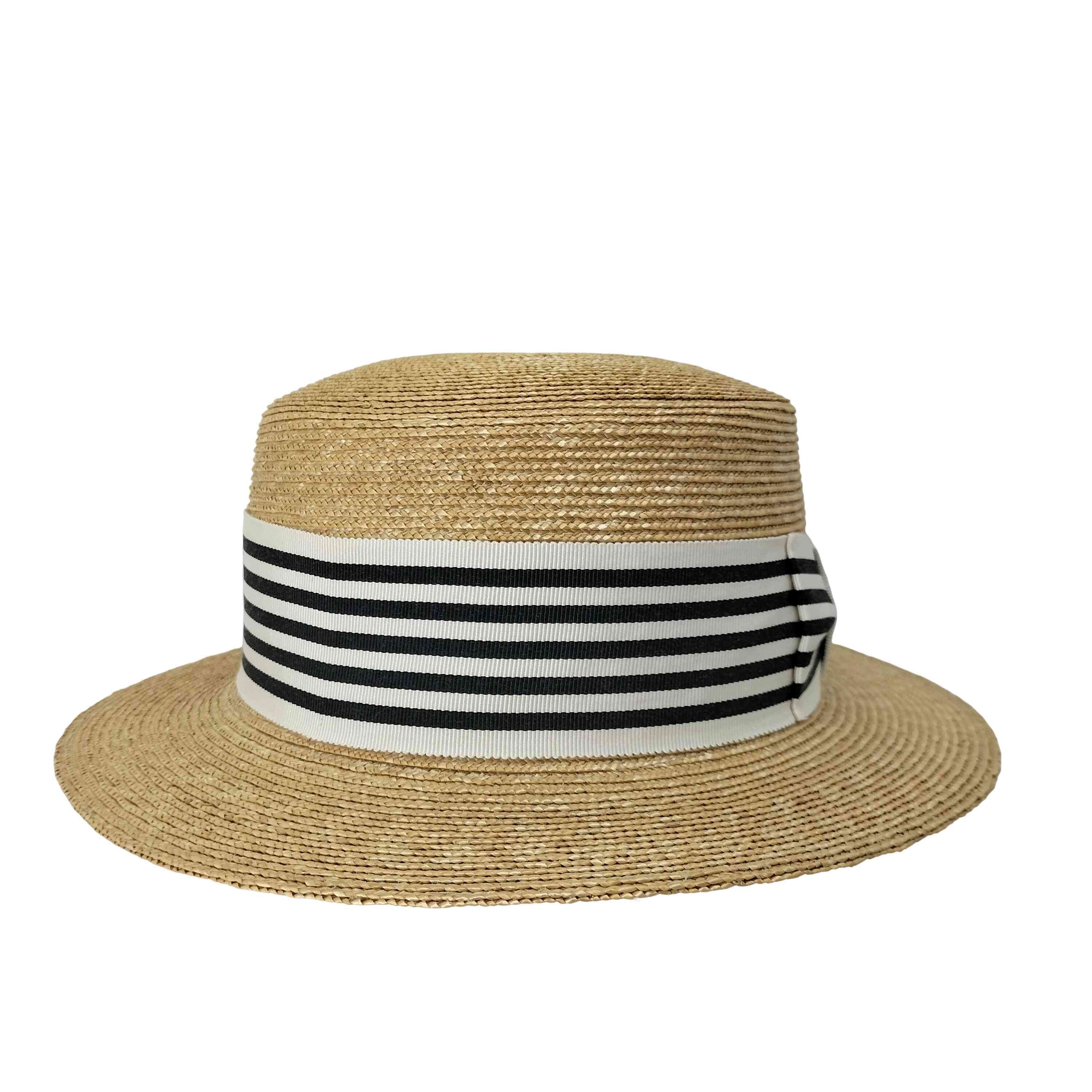 ボーダー柄 麦わらカンカン帽【1139575975372】