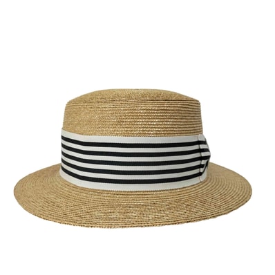 ボーダー柄 麦わらカンカン帽【1139575975372】