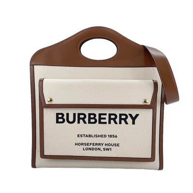 バーバリー BURBERRY キャンバス ミニポケット 2WAY トートバッグ【中古】