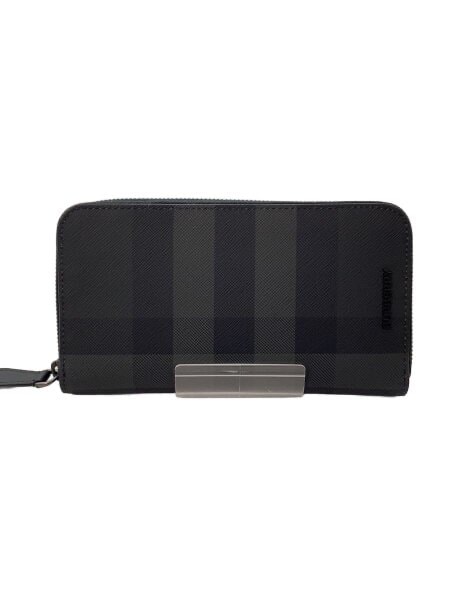 Burberry Check Zip Wallet "Charcoal"