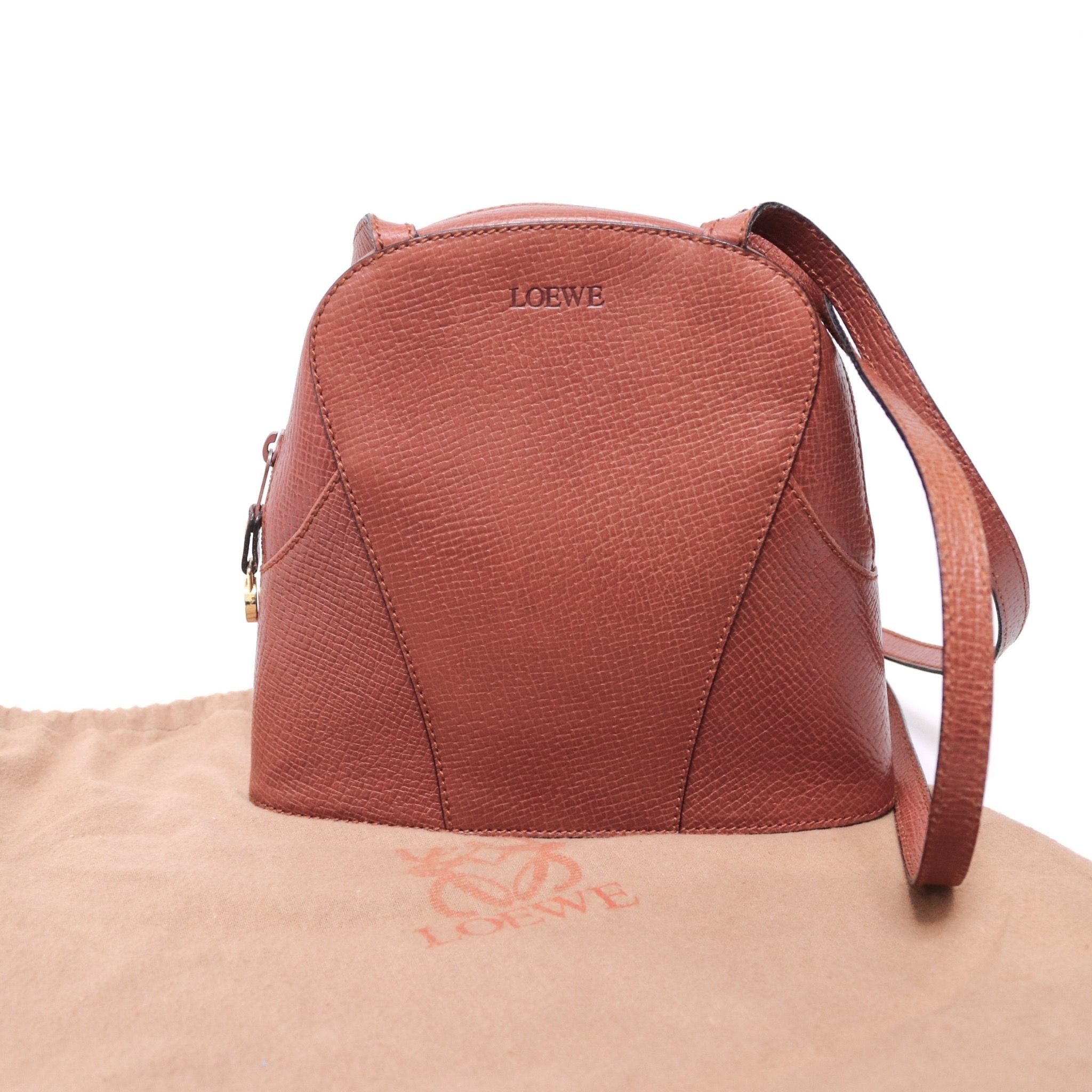 【美品】LOEWE ロエベ ショルダーバッグ レザー ブラウン系 ヴィンテージ