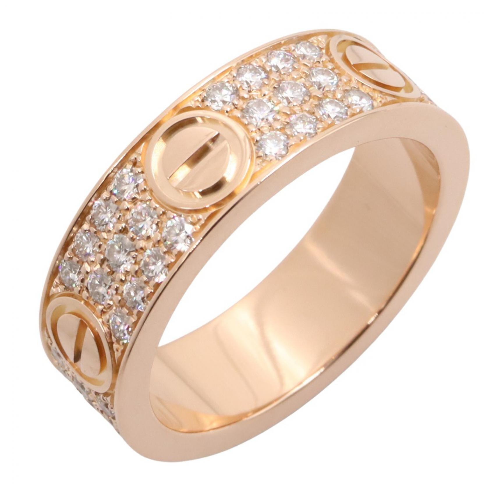 カルティエ CARTIER ラブリング パヴェダイヤ リング・指輪 ジュエリー K18PG(ピンクゴールド) ダイヤモンド レディース ゴールド系 / クリア系 B4087600 【中古】